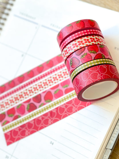 Strawberries Red Summer Fruit Washi Tape Set (#W061)
