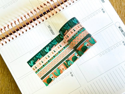 Llamas Green Mint Pink Boho Washi Tape Set March 2025 - W128