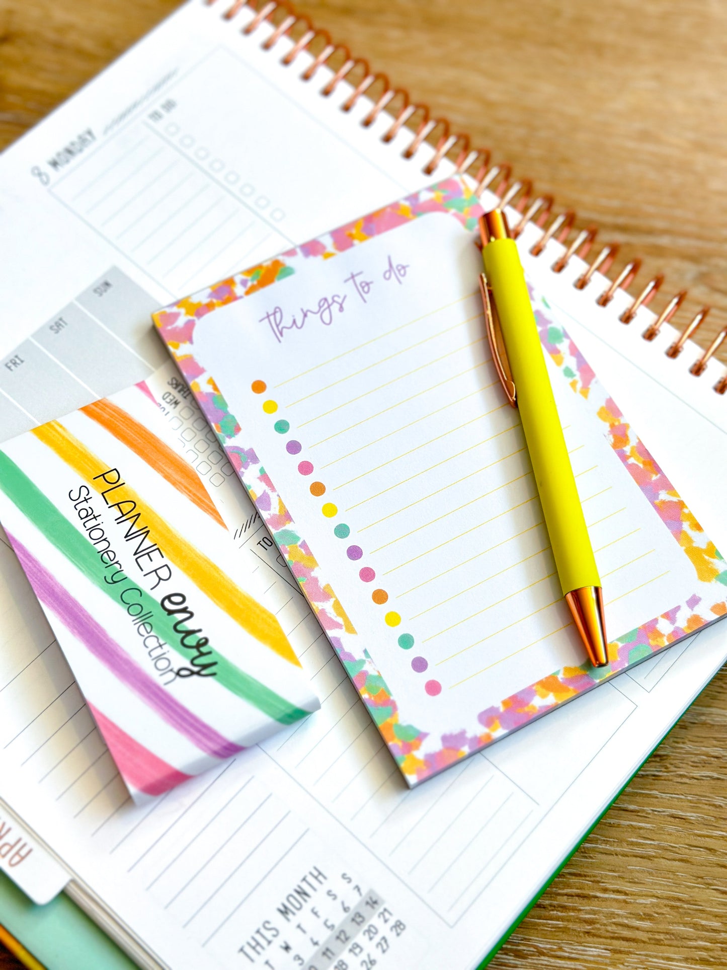 4x6 Rainbow Checklist Spring Notepad from our April 2024 Planner Envy Subscription Box.