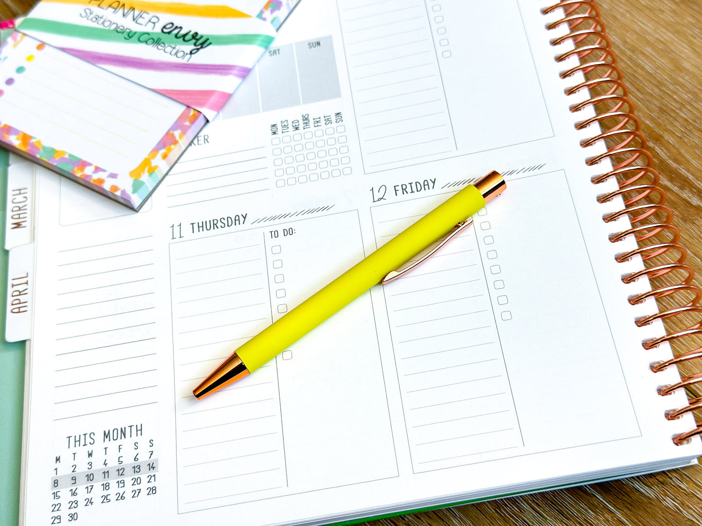 4x6 Rainbow Checklist Spring Notepad from our April 2024 Planner Envy Subscription Box.