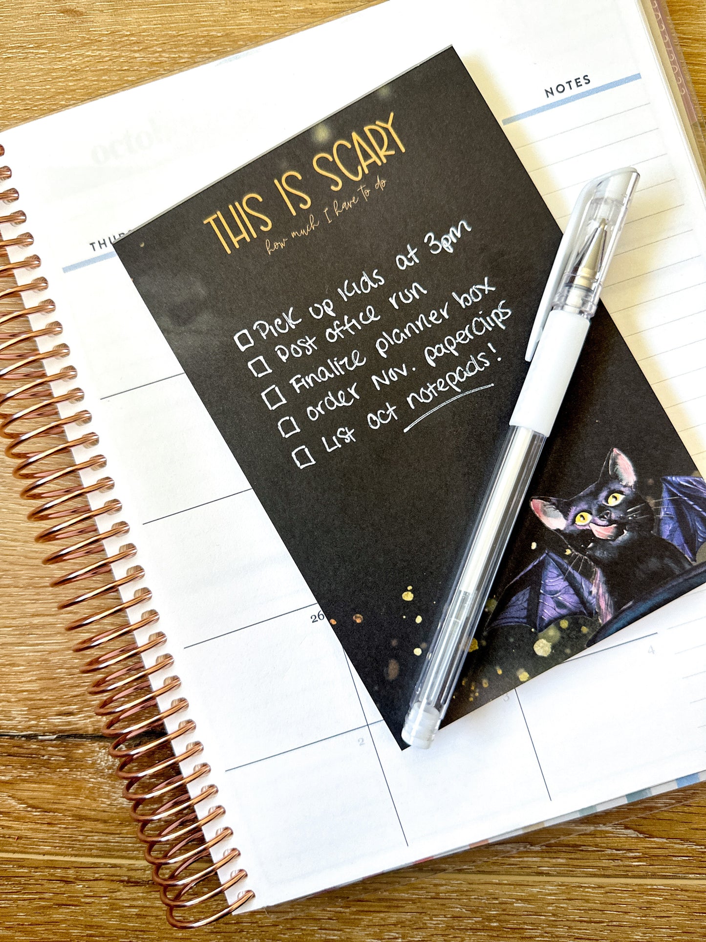 Black Spooky Halloween Notepad. It's Scary How Much I have To Do List Pad - 4x6 Inches (*Notepad Only*)