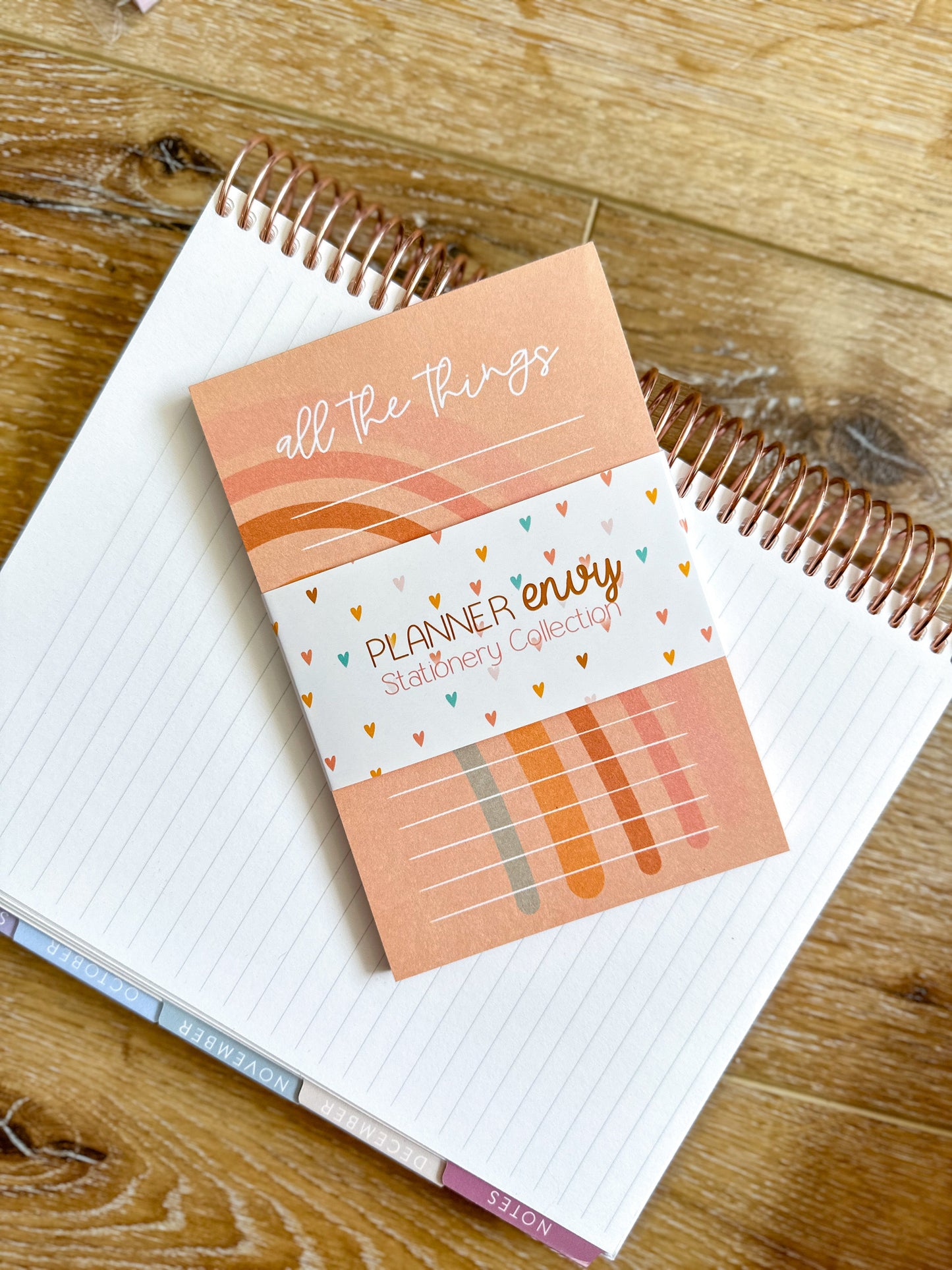 Boho Rainbow Peach Notepad - 4x6 Inches (*Notepad Only*)