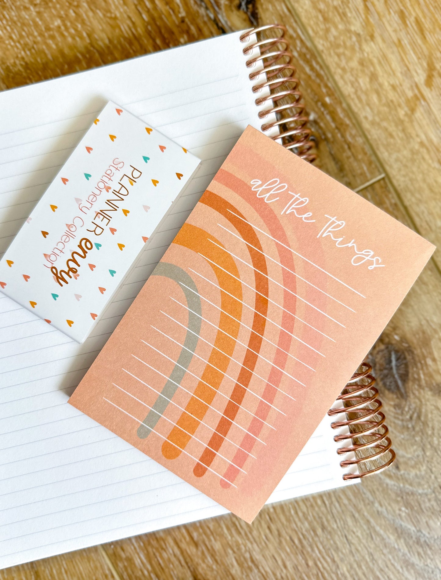 Boho Rainbow Peach Notepad - 4x6 Inches (*Notepad Only*)