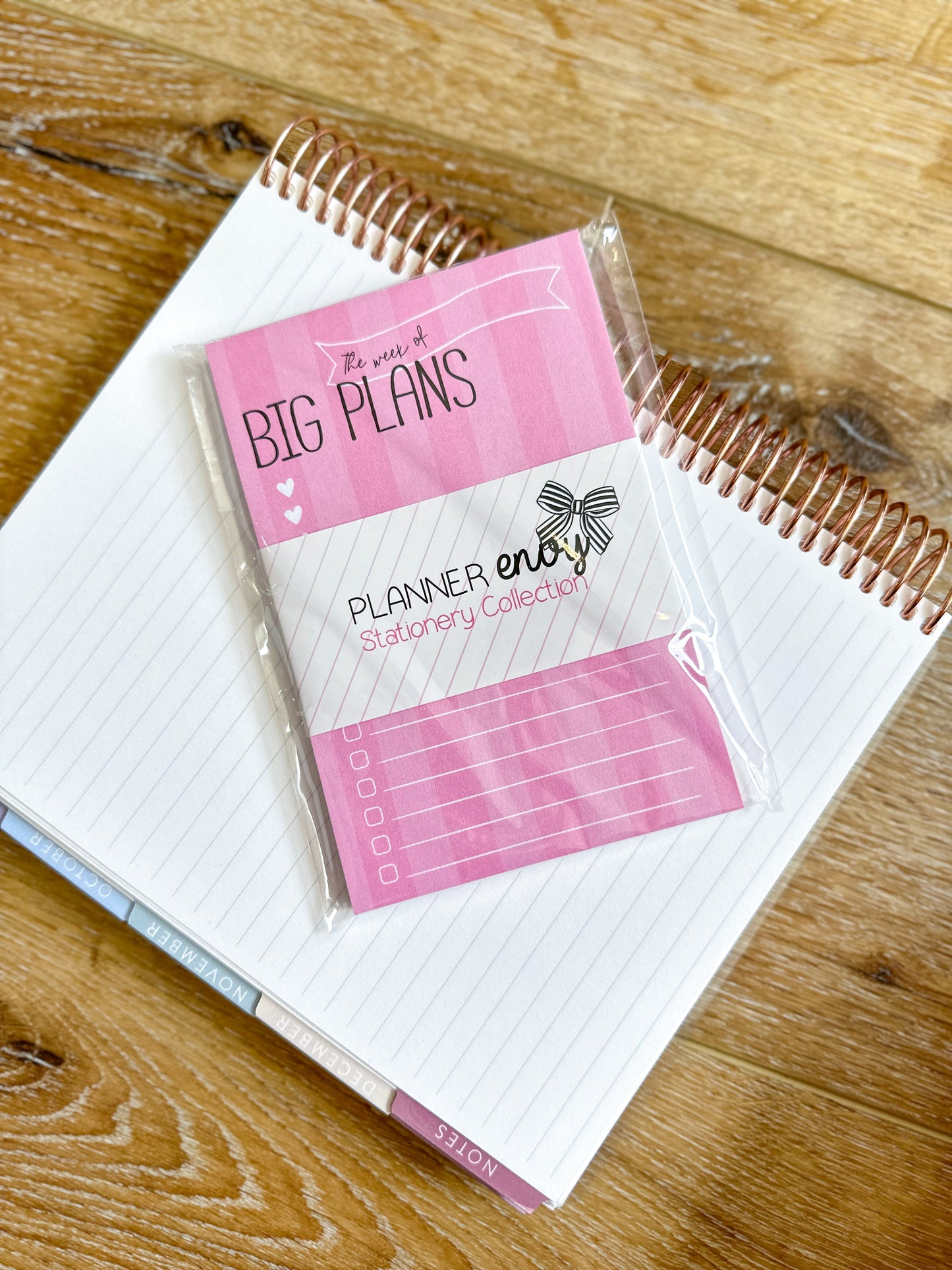 Big Plans Pink Stripe Notepad - 4x6 Inches (*Notepad Only*)