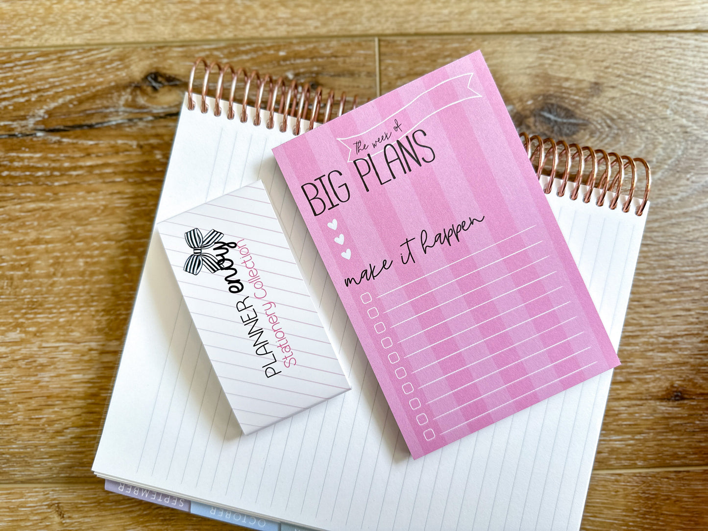 Big Plans Pink Stripe Notepad - 4x6 Inches (*Notepad Only*)
