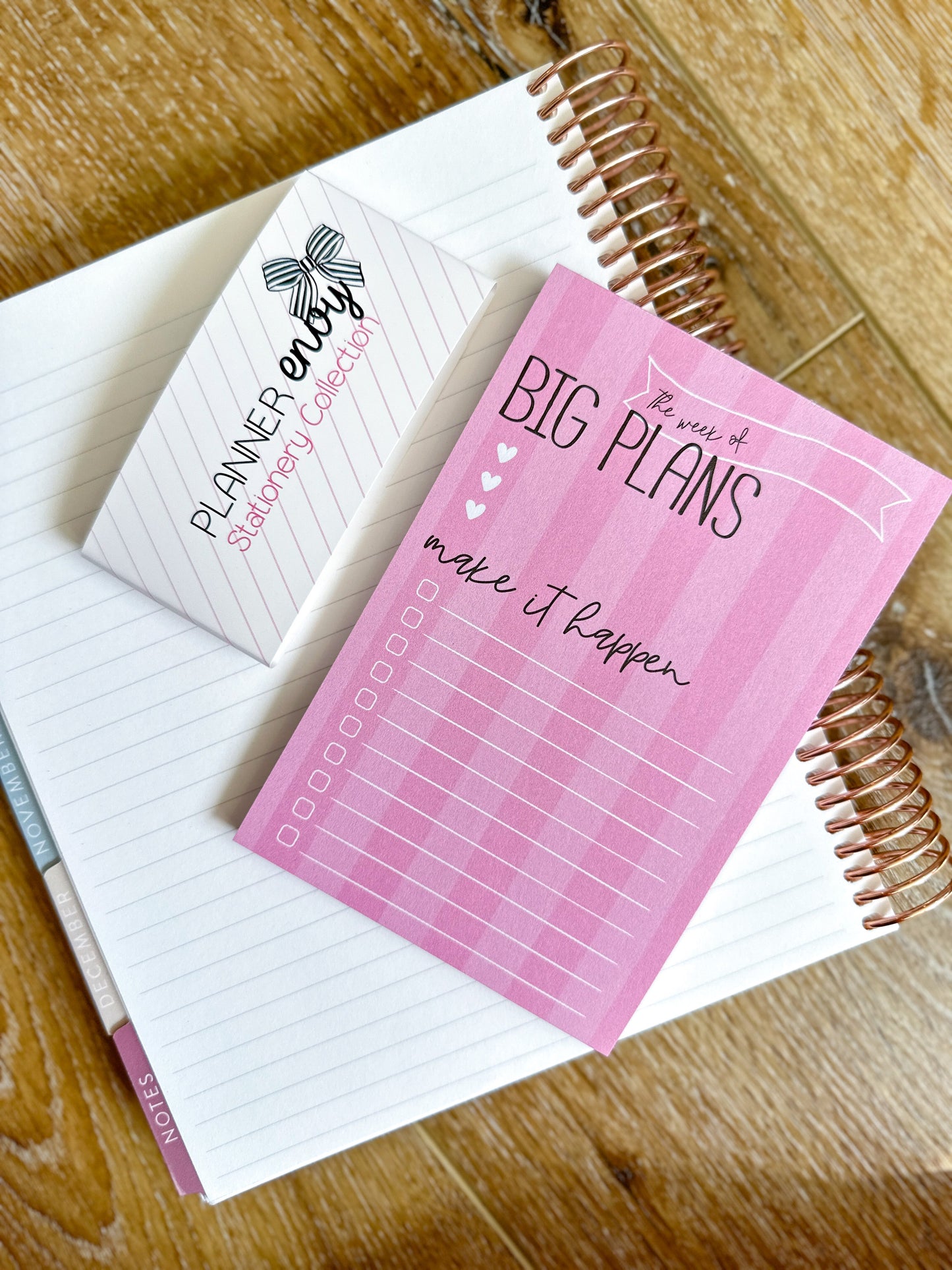 Big Plans Pink Stripe Notepad - 4x6 Inches (*Notepad Only*)