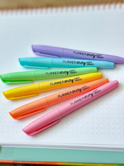 Pack of 6 Pastel Highlighters (Mild Liners) Perfect For Color Coding Your Planner
