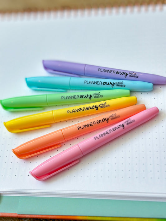 Pack of 6 Pastel Highlighters (Mild Liners) Perfect For Color Coding Your Planner