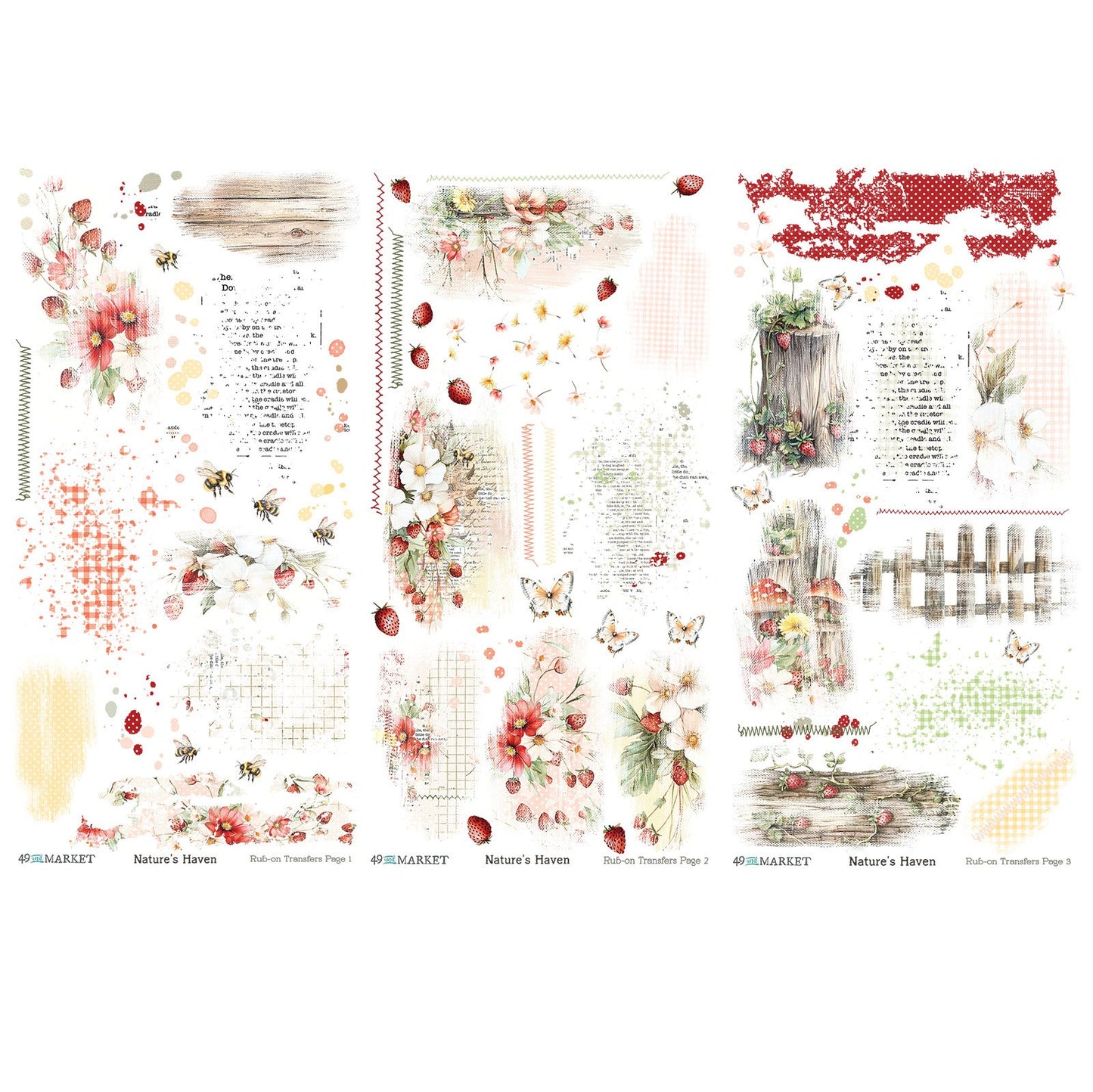 49 And Market Rub-On Transfer Set 6"X12"-Nature's Haven