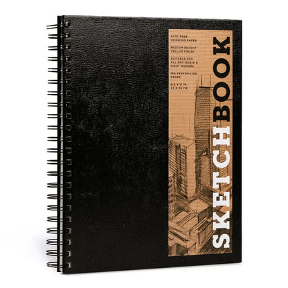 Large Sketchbook 8.5 X 11"- Spiral Hardcover (Black)