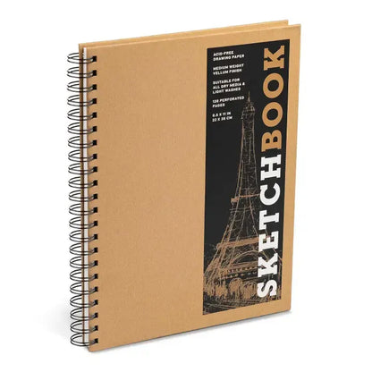 Large Sketchbook 8.5 X 11" - Spiral Kraft Hardcover (Kraft)