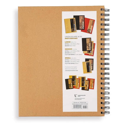 Large Sketchbook 8.5 X 11" - Spiral Kraft Hardcover (Kraft)