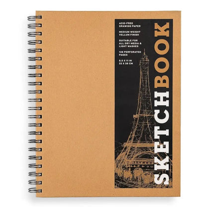 Large Sketchbook 8.5 X 11" - Spiral Kraft Hardcover (Kraft)