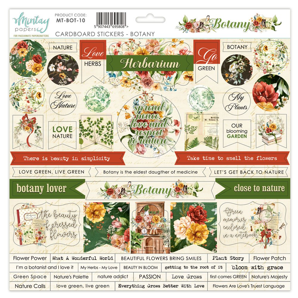 Mintay Botany 12 x 12 Cardstock Stickers