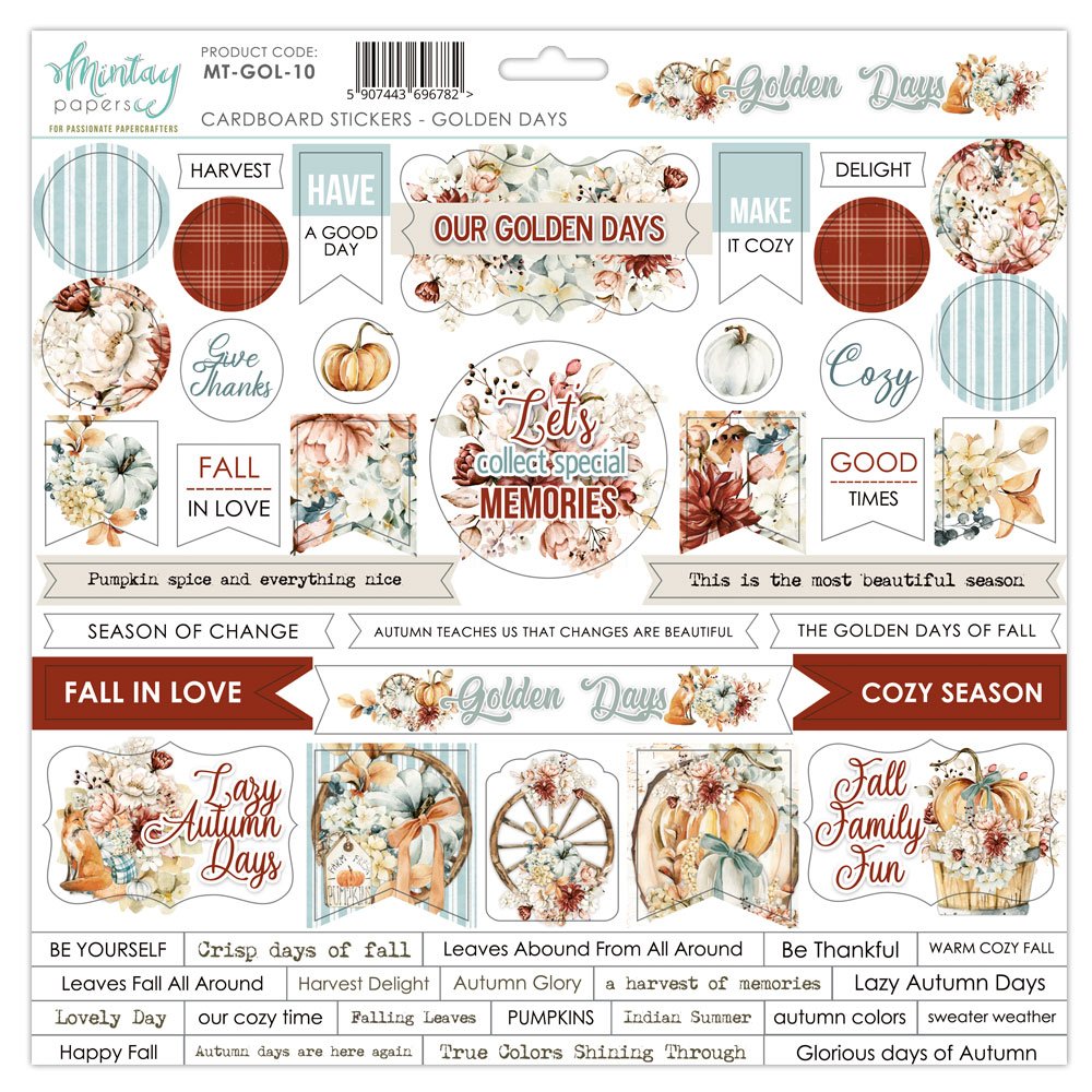 Mintay Golden Days 12 x 12 Cardstock Stickers