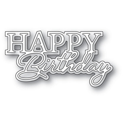 Memory Box Happy Birthday Posh Script craft die