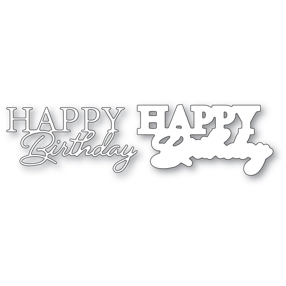 Memory Box Happy Birthday Posh Script craft die