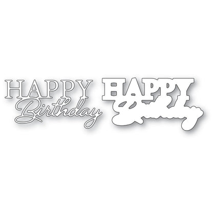 Memory Box Happy Birthday Posh Script craft die