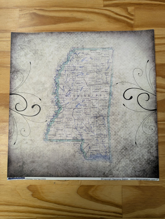 Mississippi Travel Paper 12 x 12