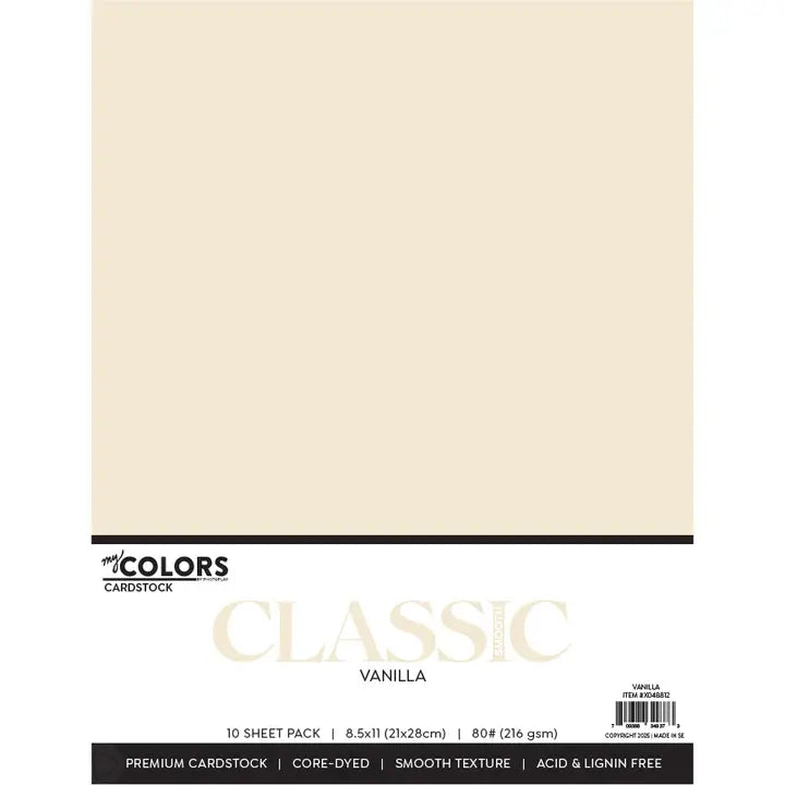 MyColors Cardstock 10 Sheet Pack - Classic Vanilla