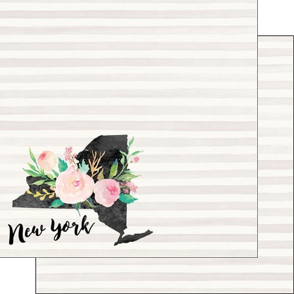 New York Watercolor 12 x 12 scrapbook paper