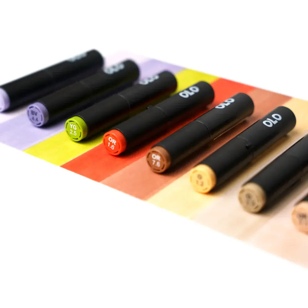 OLO Architecture 8-Piece Brush Alcohol Marker Set