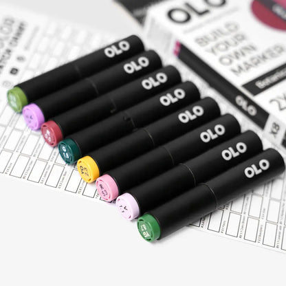 OLO Botanical 8-Piece Brush Alcohol Marker Set