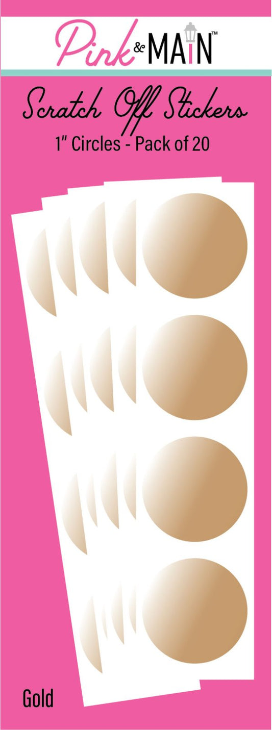 Pink and Main Scratch Off Stickers - Gold
