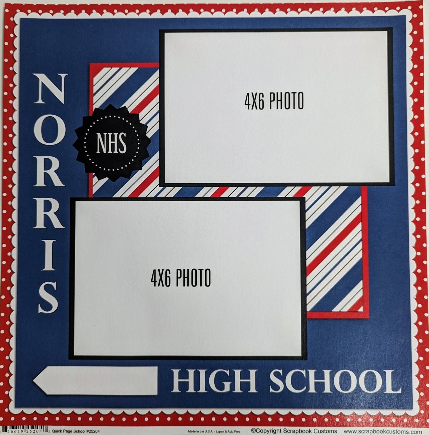 SC 25204 Custom School Paper 12 x 12 - Select School