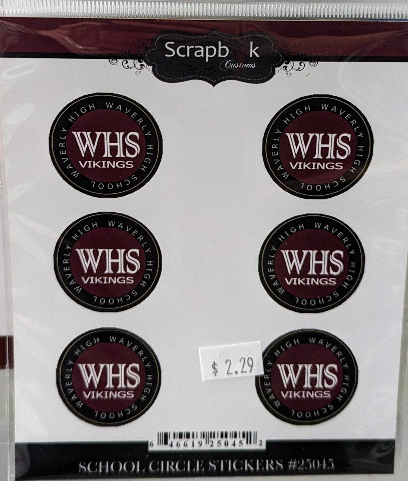 SC 25045 Custom School Circle Stickers - Select School