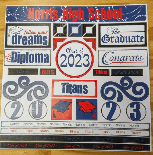 Norris High School 2023 Grad Sticker Sheet