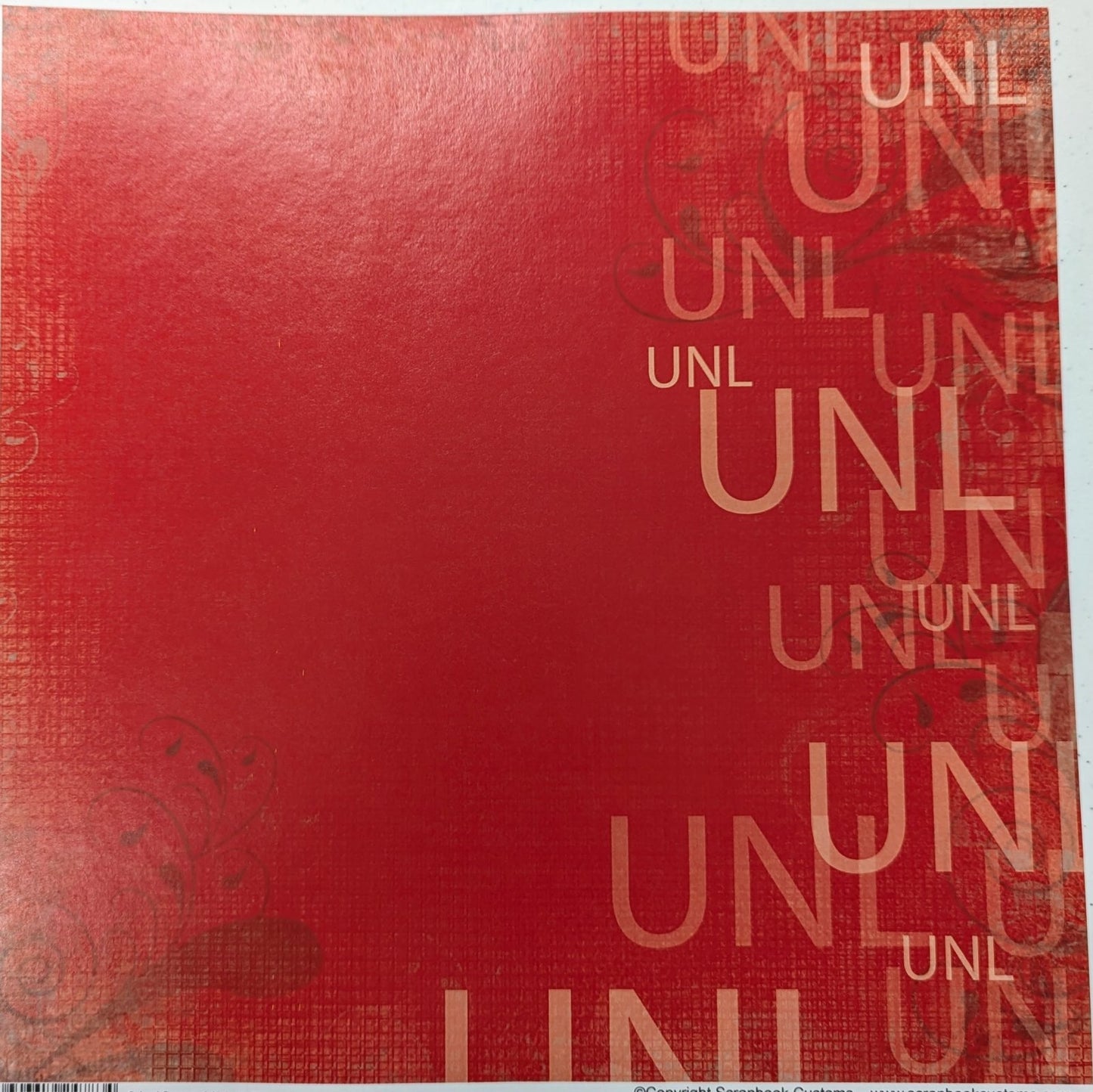 Nebraska Huskers School Grunge Initials Paper