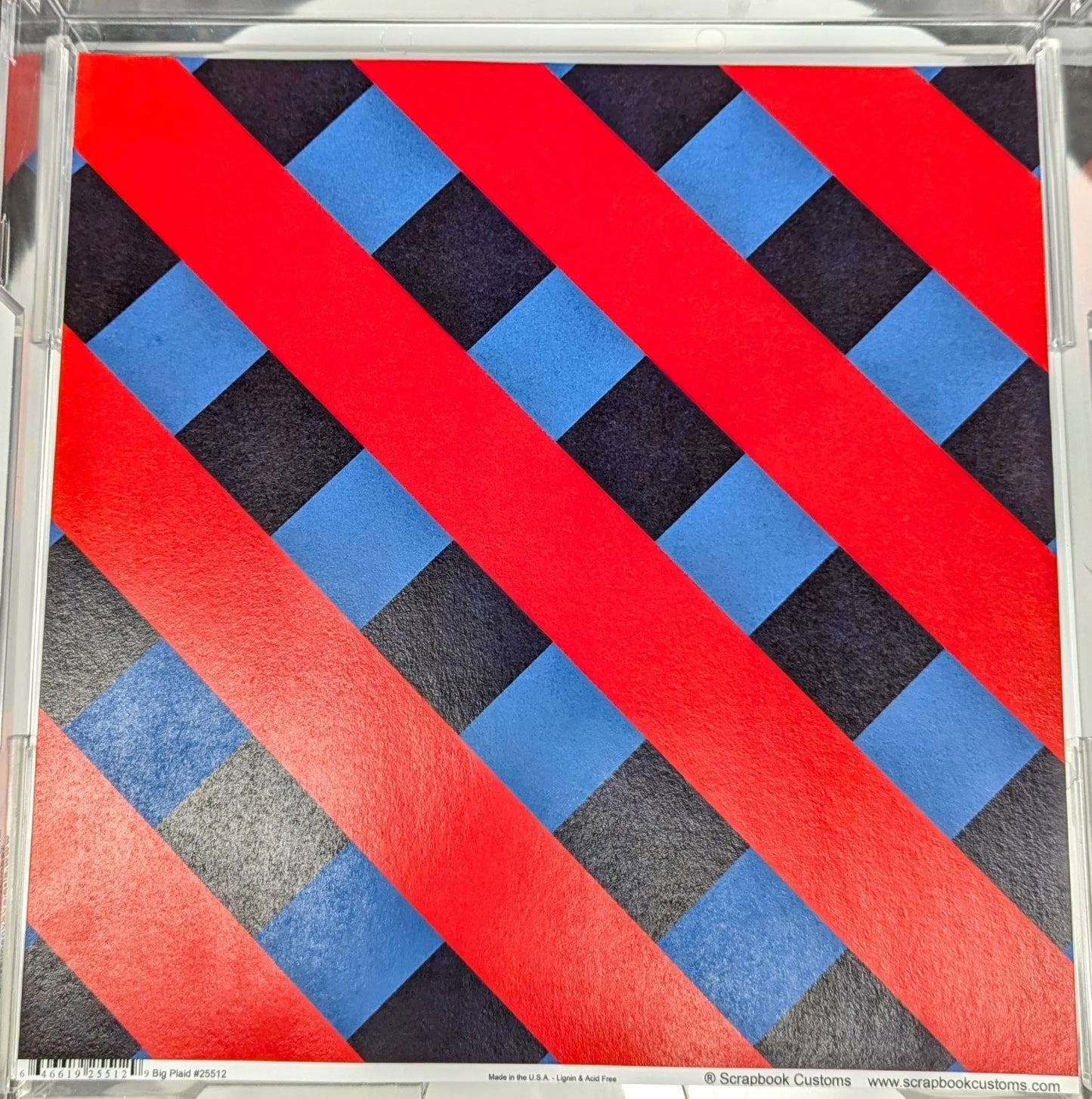 SC Big Plaid 12 x 12 Paper - Palmyra Norris Blue Red Black