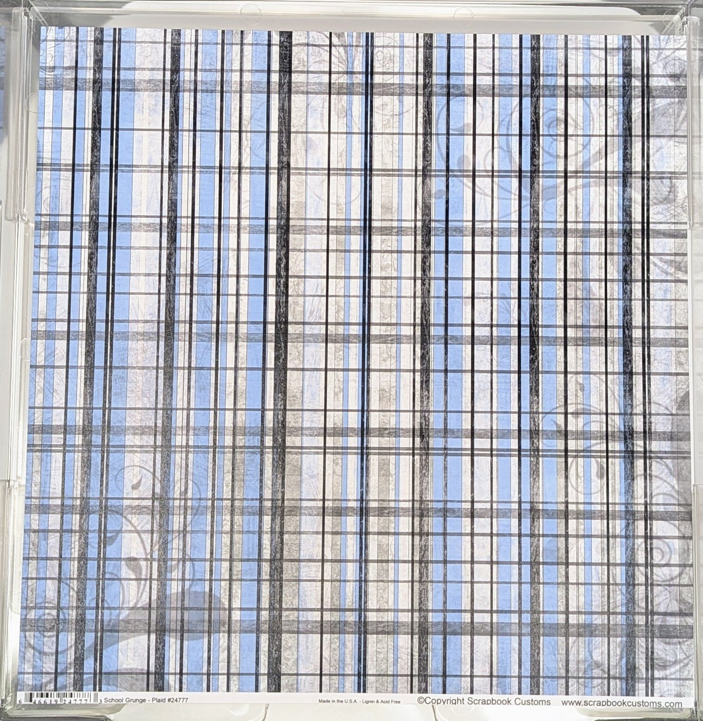 SC Plaid Grunge White Blue Lincoln East