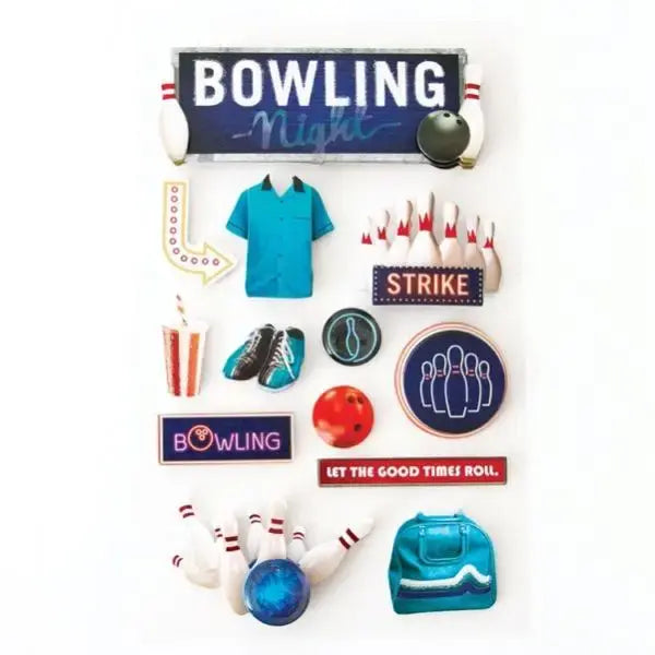 Paper House 3D Stickers-Bowling Night