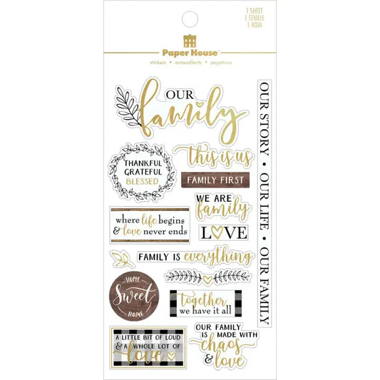 Paper House Blessed Family Clear Sticker