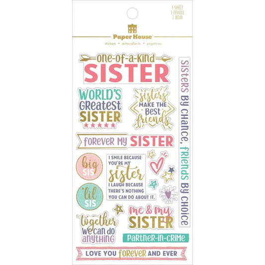 Paper House Clear Stickers - Sisters