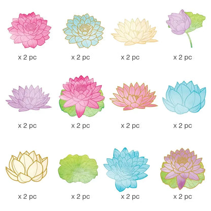 Paper House Die Cut Stickers - Lotus Mixed Flowers