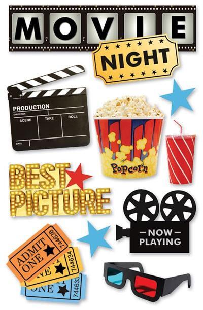 Paper House Movie Night Dimensional Sticker