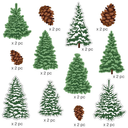 Paper House Pine Trees Die Cut Sticker Pack