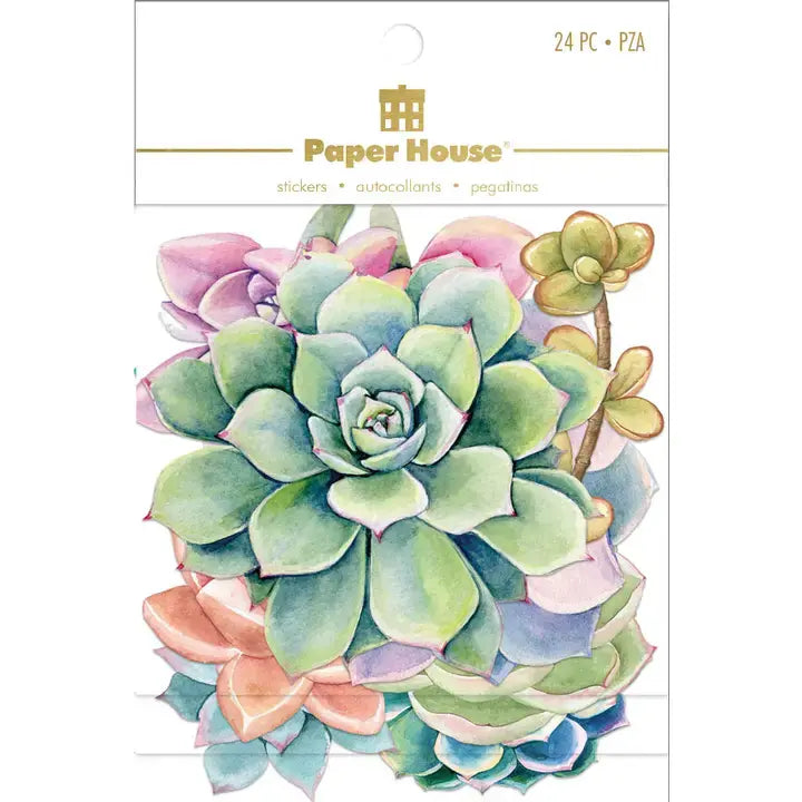 Paper House Scrapbook Stickers - Succulents Diecut Sticker Pack