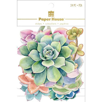 Paper House Scrapbook Stickers - Succulents Diecut Sticker Pack