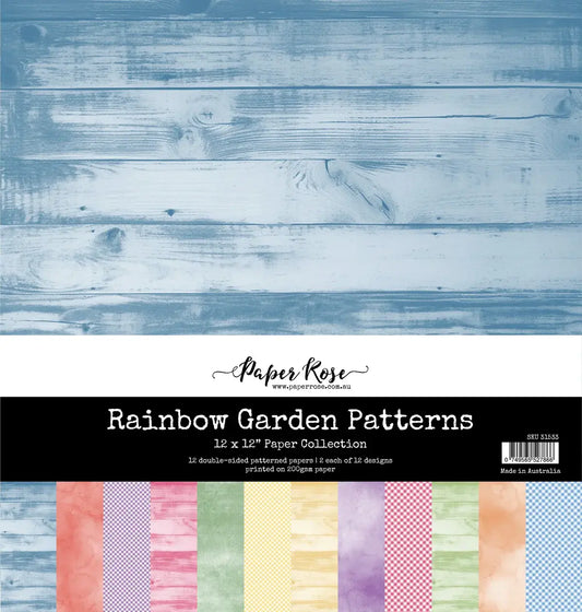 Paper Rose Rainbow Garden Patterns 12 x 12 Paper Collection