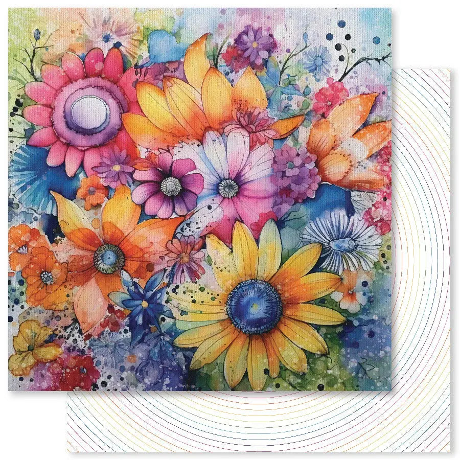 Paper Rose Rainbow Twirl 12 x 12 Paper Collection