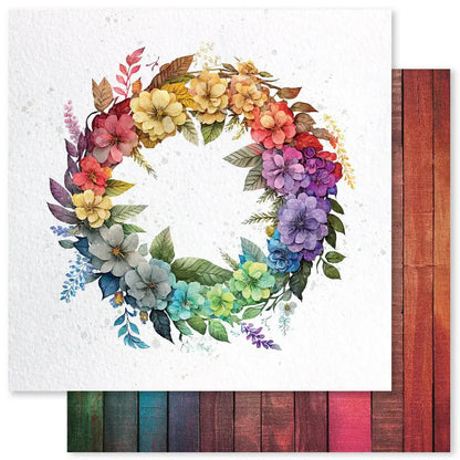 Paper Rose Rainbow Twirl 12 x 12 Paper Collection