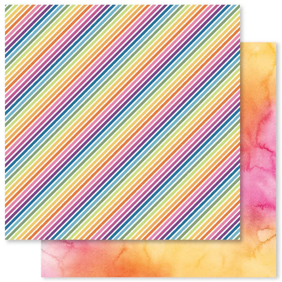 Paper Rose Rainbow Twirl 12 x 12 Paper Collection