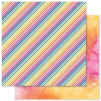 Paper Rose Rainbow Twirl 12 x 12 Paper Collection