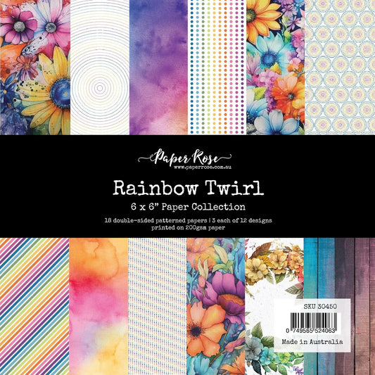 Paper Rose Rainbow Twirl 6 x 6 Paper Collection