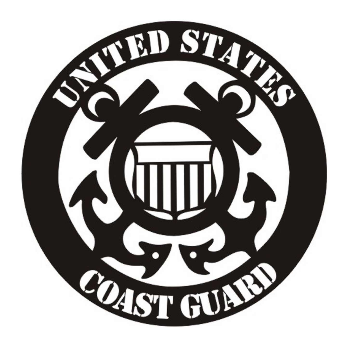 Petticoat Parlor United States Coast Guard Die Cut Title in Black