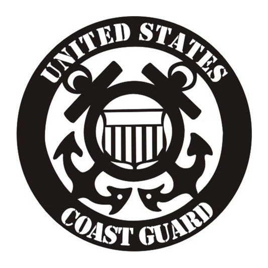 Petticoat Parlor United States Coast Guard Die Cut Title in Black